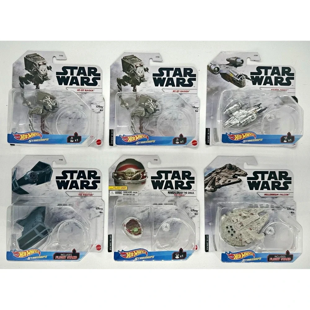 Hot Wheels Star Wars Starships Lot Razor Crest Falcon Grogu Vader TIE AT-ST NIB